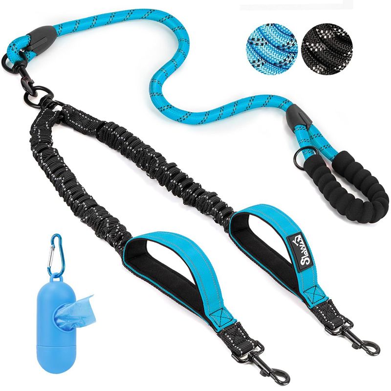 Pet One-to-Two Non-Pulling Double Handle Leash Large Dog Explosion-Proof_voghion.com