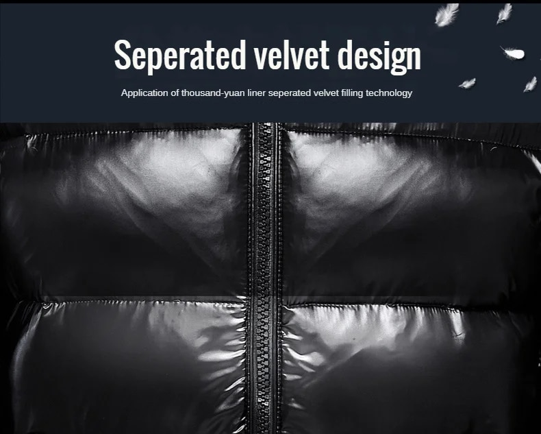 Herren Daunen Jacke Weiße Enten Haube Warm Glänzende Männer Glänzend Schwarz Rot Gepolstert Flauschigen Mantel Mann Winter Puffer Frauen_voghion.com