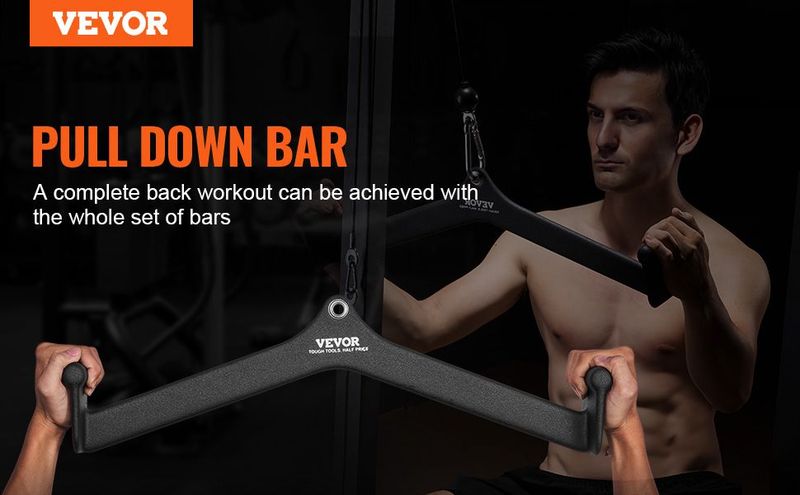 VEVOR LAT Pulldown Bar Tricep Handle Attachment V-bar Cable Machine For Home Gym_voghion.com