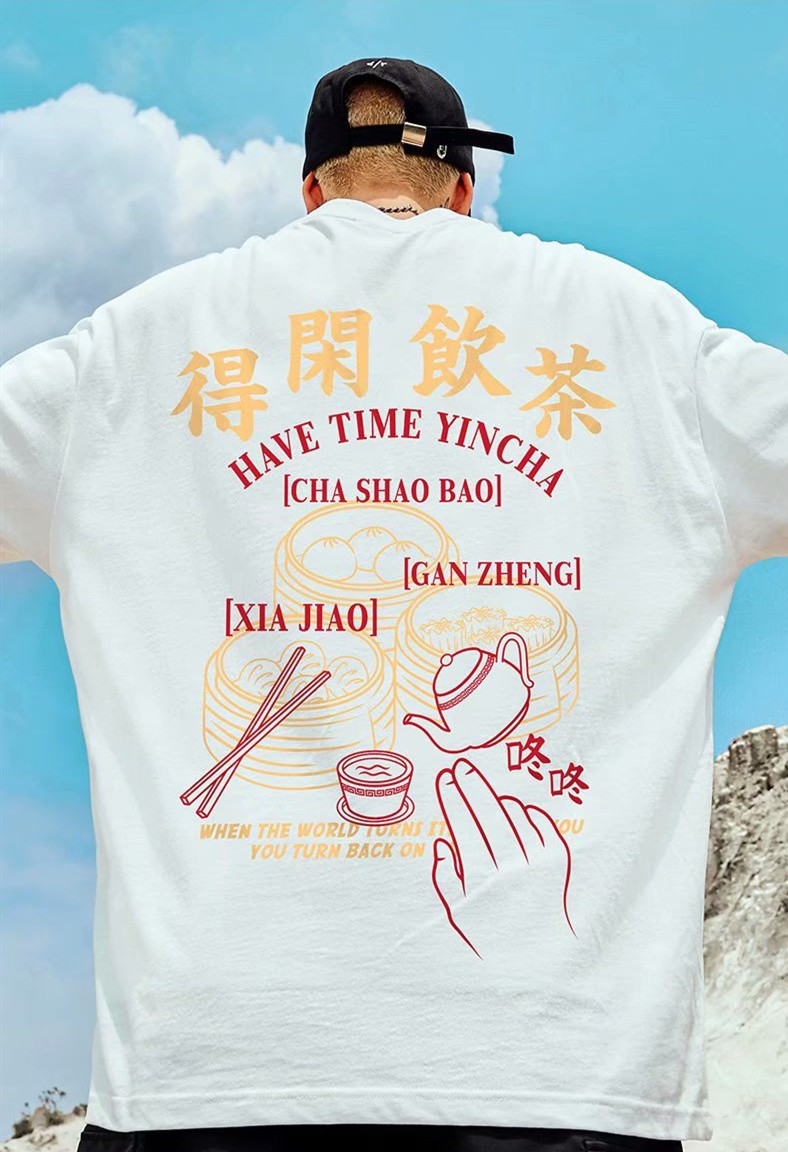 C&JChina-schickes Jugend-T-Shirt für dicke Männer, Mode ins kurzärmlige Modelabel, lockerer Sommer plus übergroße Mode mit halben Ärmeln_voghion.com