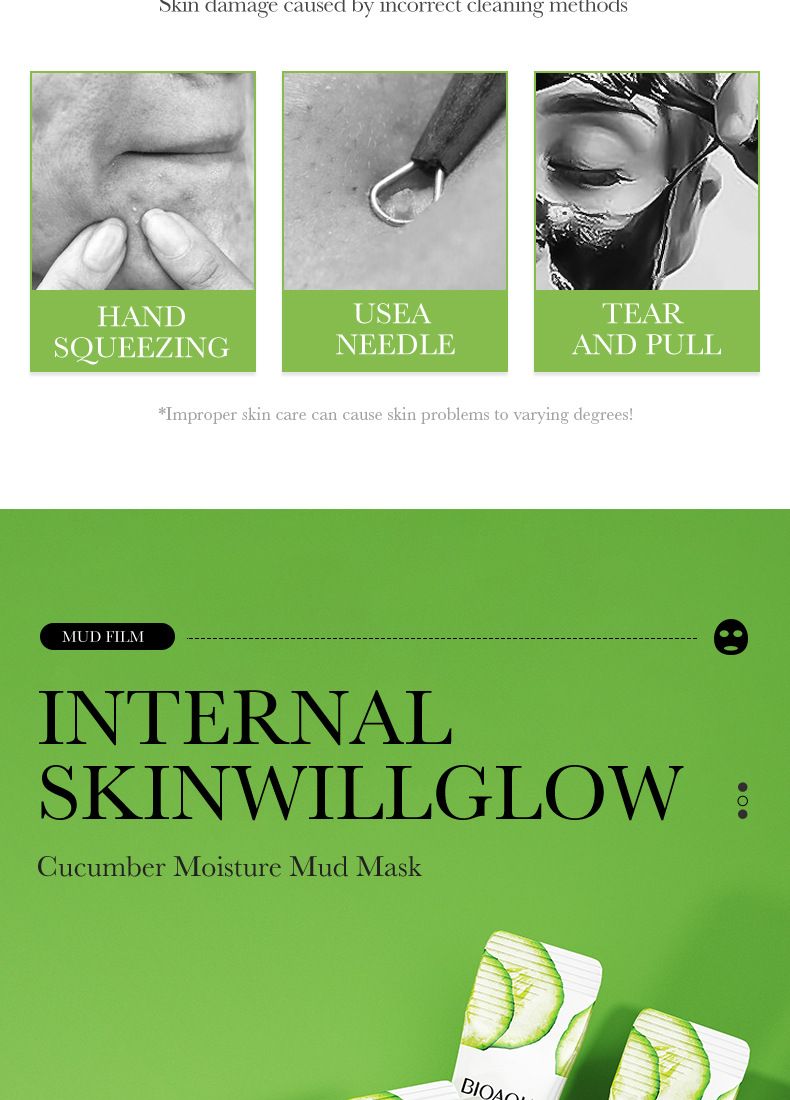 BIOAOUA Dead Sea Mud Whitening Mud Mask 8gx10pcs Hydrating Oil Control Cleansing Mask Moisturizing Mask_voghion.com
