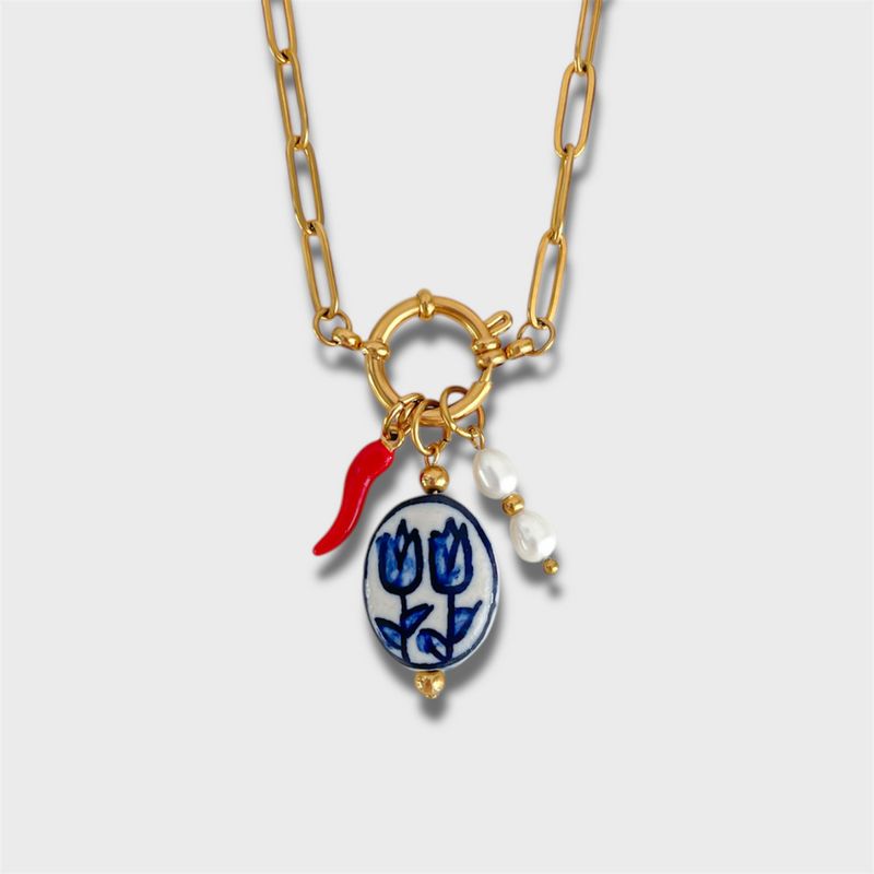 Men And Women's Jewelry Vintage Adjustable Birthstone Pendant Necklace With DIY Charms – Boot, Heart, Pearl, Starfish, Enamel Flower & More_voghion.com