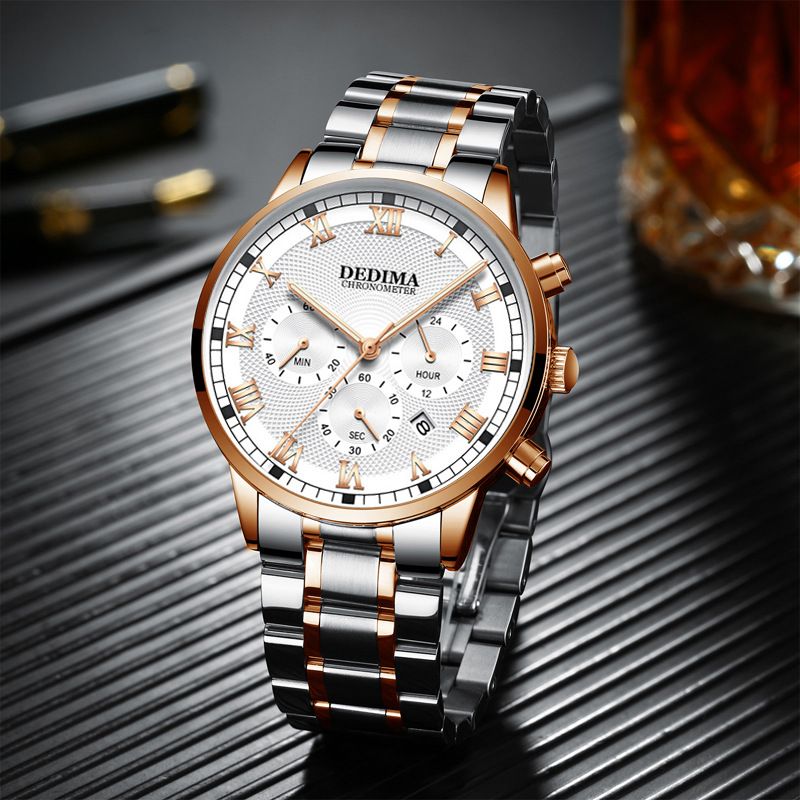 Three-eye Six-pin Multi-function Men's Waterproof Luminous Ultra-thin Wrist Watch Hot Selling Watches_voghion.com
