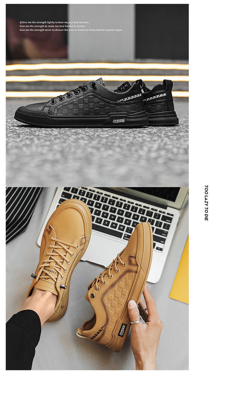Men's 2024 new summer breathable work board men's wear-resistant and comfortable casual leather black labor protection_voghion.com