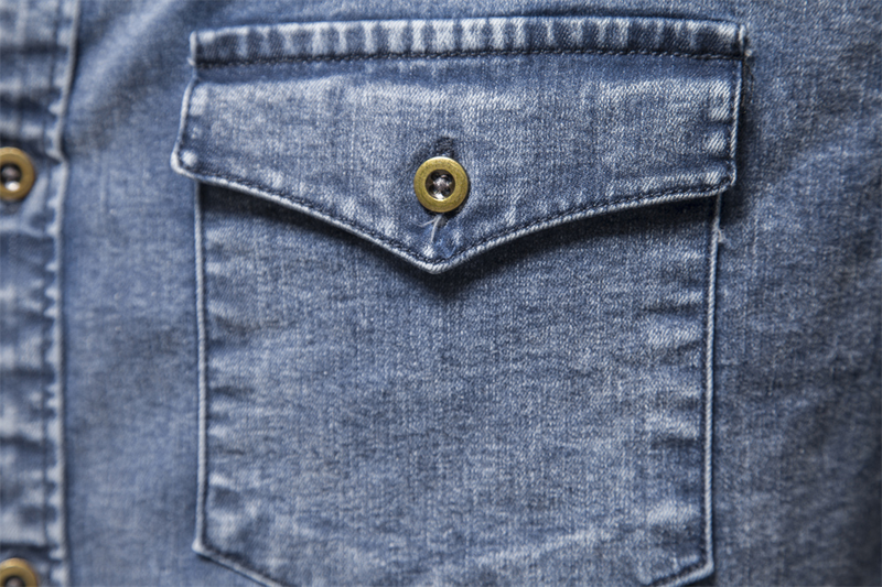 AIOPESON Katoen Denim Dubbele Zak Effen Kleur Casual Mannelijke Cowboy Nieuwe Herfst Slanke Kwaliteit Shirts voor Mannen_voghion.com
