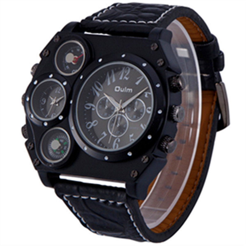Oulei Large Dial Quartz OULM Brand Belt Men's Military Watch_voghion.com
