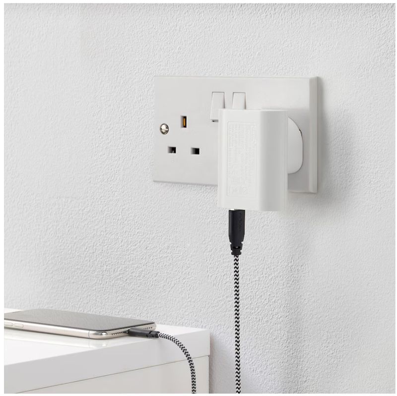 IKEA KOPPLA 3-Port UK Plug USB Mains Charger For All Smartphones & Tablets White_voghion.com