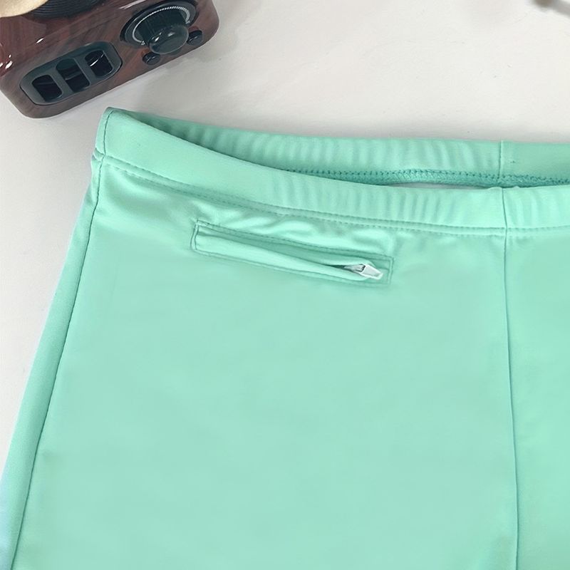 Men's Swim Trunks - Slim Fit Quick-Dry Beach Shorts With Zipper & Elastic Waist (Solid Color For Swimming & Summer Vacation)_voghion.com