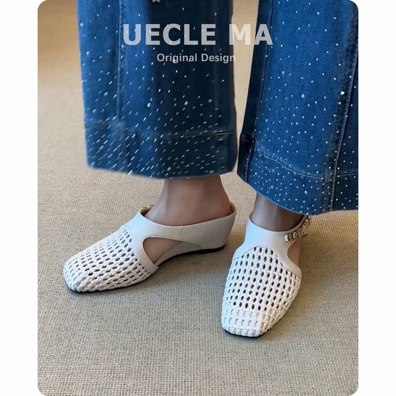 Echtes Leder Geschlossene-Toe Halb Hausschuhe Für Frauen 2025 Neue Stil Höhe-Erhöhen Neue Clogs Slip-Auf Faul Pantoletten_voghion.com