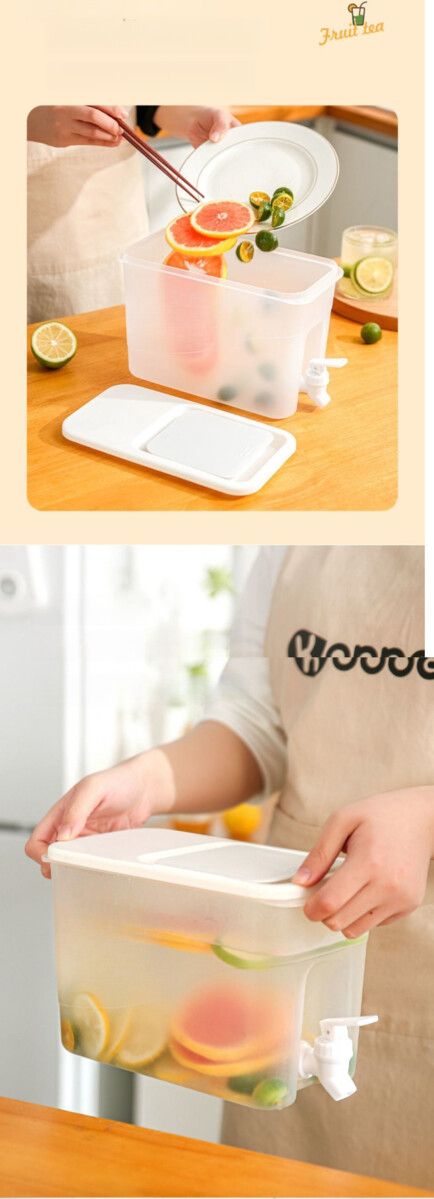 4L Refrigerator Water Bottle Summer Large Capacity Fruit Tea High Temperature Resistant Outdoor Cold Drink_voghion.com