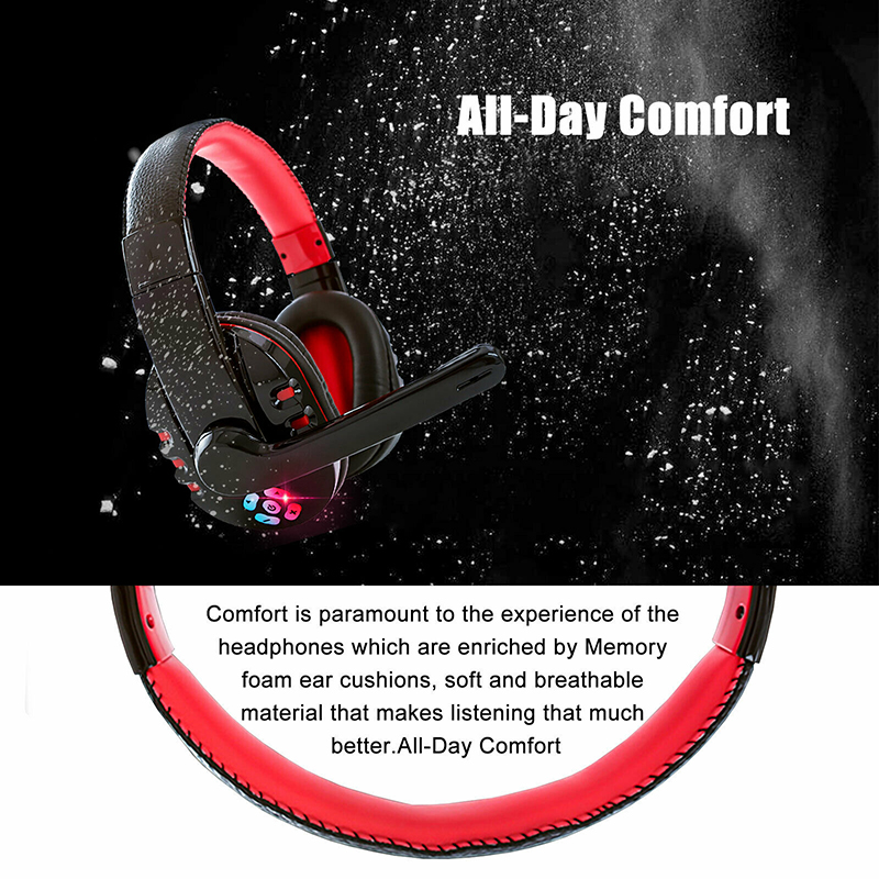 V8-1 trådløs hovedtelefon Bluetooth gaming headset over øret Stereo bas Støjreducerende roterbar mikrofon_voghion.com