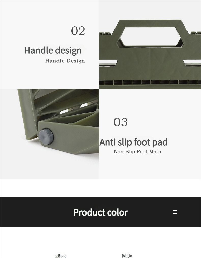 Outdoor Portable Folding Stool Mazar Square Stool Camping Portable Plastic Stool Small Stool Shoe Change Stool Children's Fishing Stool_voghion.com