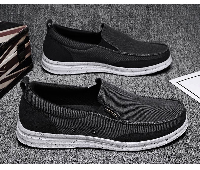 Nouveaux mocassins en toile de grande taille, chaussures décontractées en tissu populaires pour le printemps et l'été, chaussures pour hommes ultra légères_voghion.com