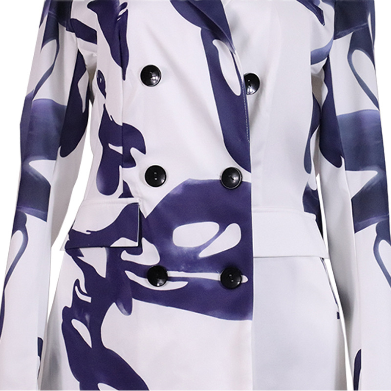 Γυναικεία ρούχα μαύρα γυναικεία ρούχα φθινόπωρο και χειμώνα νέο τυπωμένο φαρδύ κοστούμι δύο τεμαχίων_voghion.com