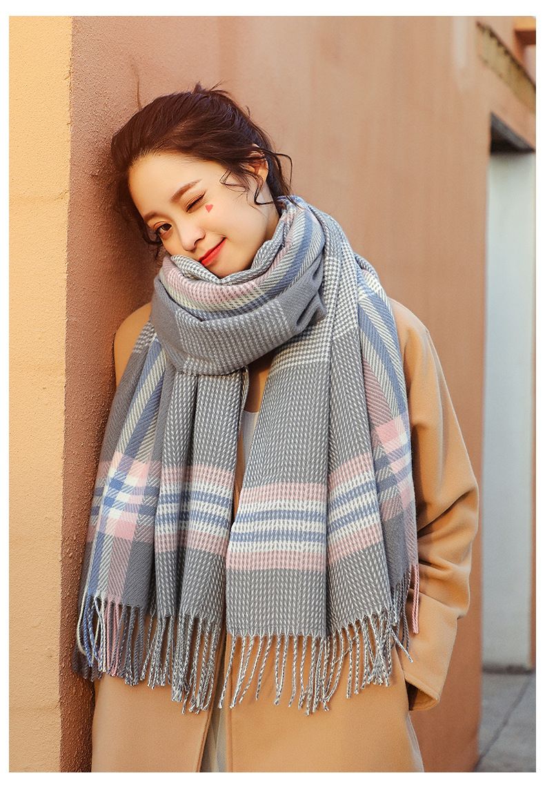 Sciarpa con nappa calda e spessa invernale da donna, 2025_voghion.com