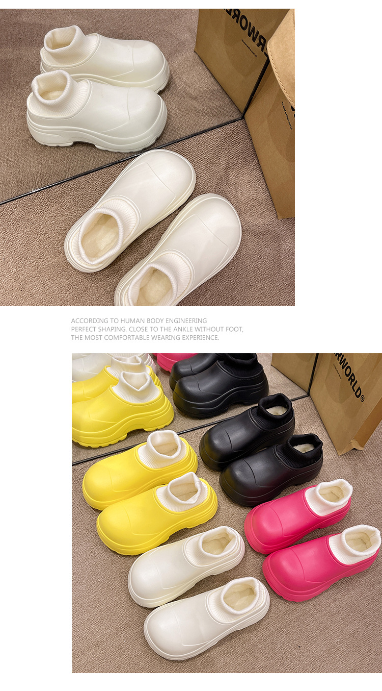 2023. aasta uued lühikesed puuvillased saapad, naiste talvised ülipaksu põhjaga, pehmest ja paksendatud soojad ühe pedaaliga puuvillased kingad, lumesaapad_voghion.com