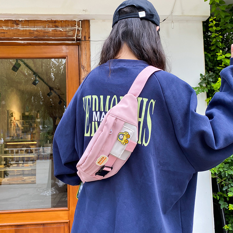 Marsupi per le donne 2023 Nuova tela per il tempo libero Tinta unita Marsupio per ragazze Carino Borsa a tracolla con tracolla Marsupi_voghion.com