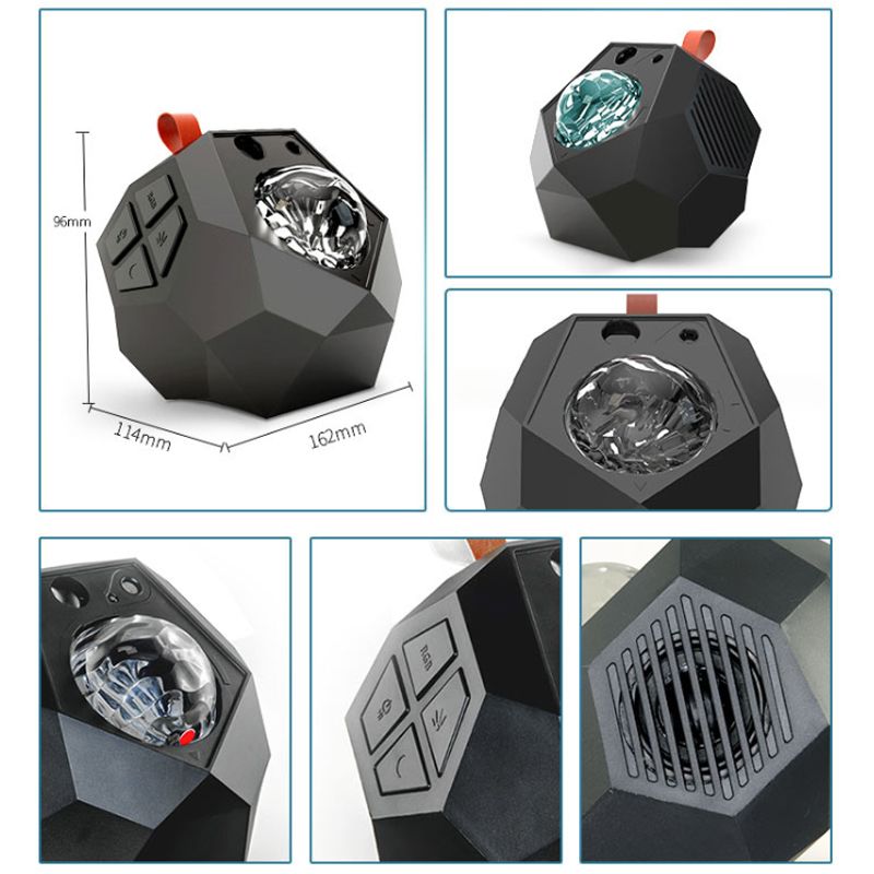 Projektor nocny LED Starry Sky z pilotem, przenośna dekoracja nocna do salonu, lampa stołowa, atmosfera, Bluetooth, lampka nocna_voghion.com