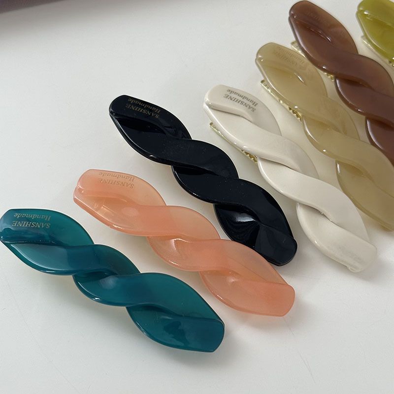 Koreansk stil retro elegant acetat twist hårspænde all-match sød pige side pandehår klips andebælk klips hårtilbehør ny stil_voghion.com
