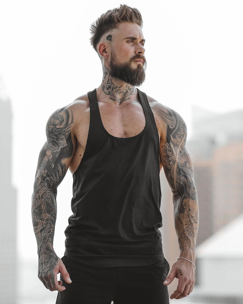 Muscle Fitness Male Brother Sommer Sport Freizeit Elastisch Quick Dry Blank Light Plate No Splice Tank Top_voghion.com