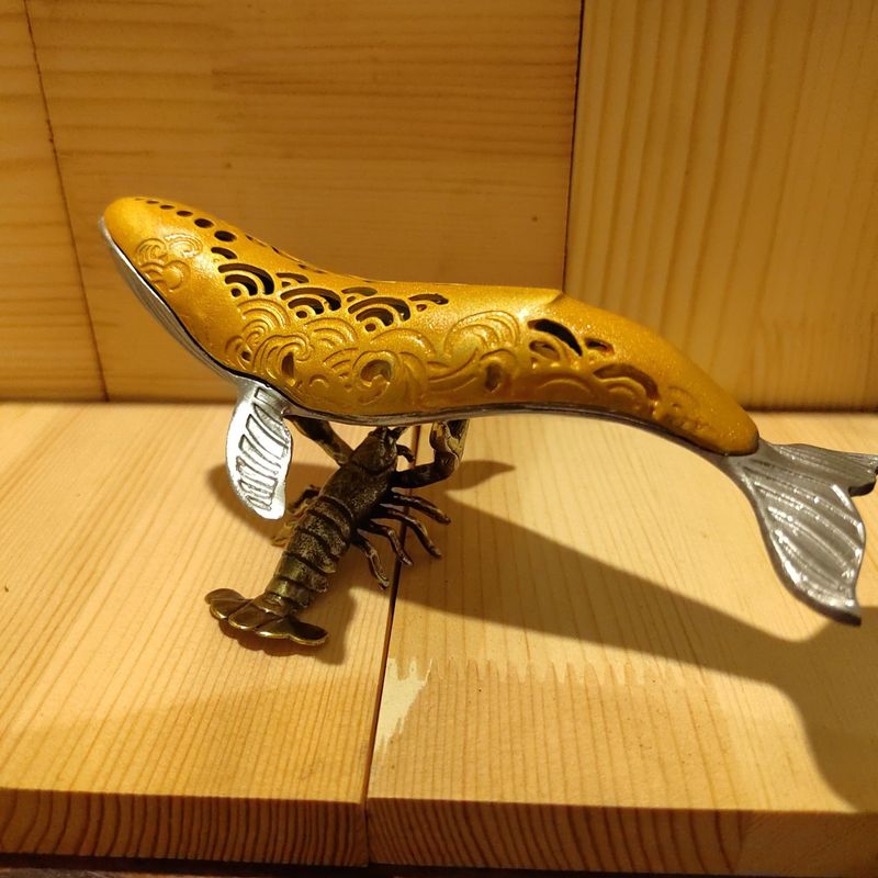 Adornos de cangrejo de río de latón macizo, portaplumas retro de cobre puro, portaplumas, decoraciones de escritorio de oficina y estudio, colección de artesanías_voghion.com