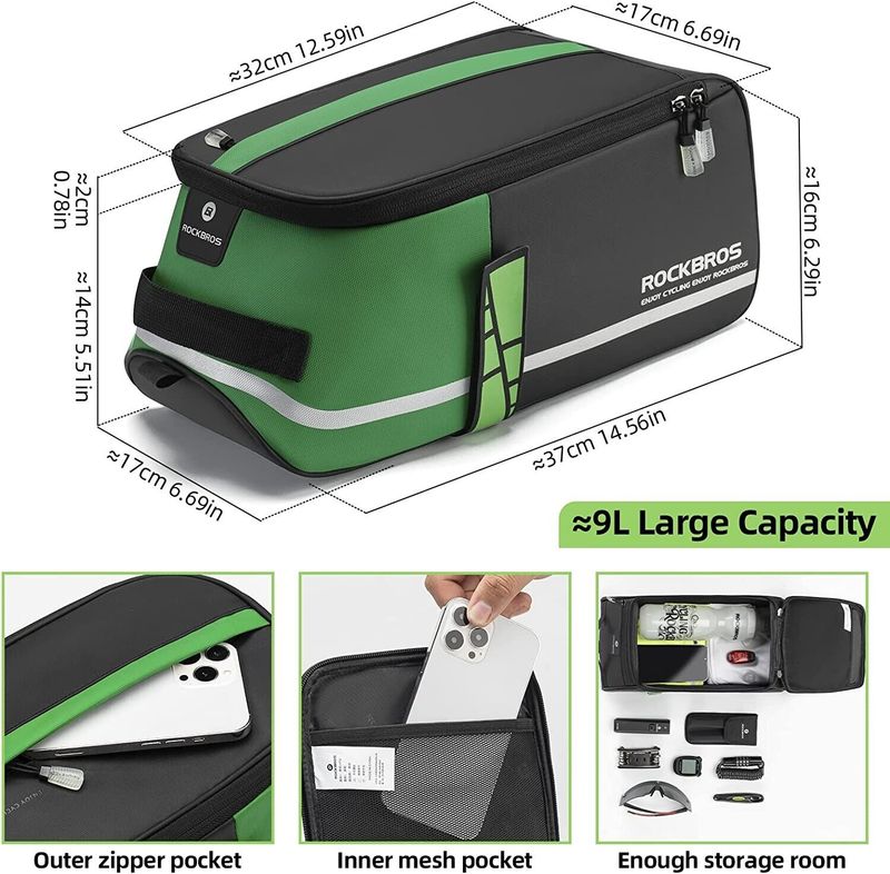 Borsa portapacchi per bicicletta ROCKBROS, borsa da sella, borsa da picnic multifunzionale_voghion.com