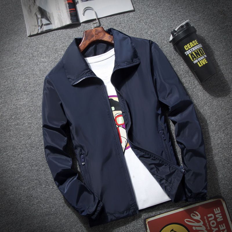 Giacca da uomo CT per primavera e autunno, giacca a vento da esterno alla moda con collo alto oversize e stampa_voghion.com