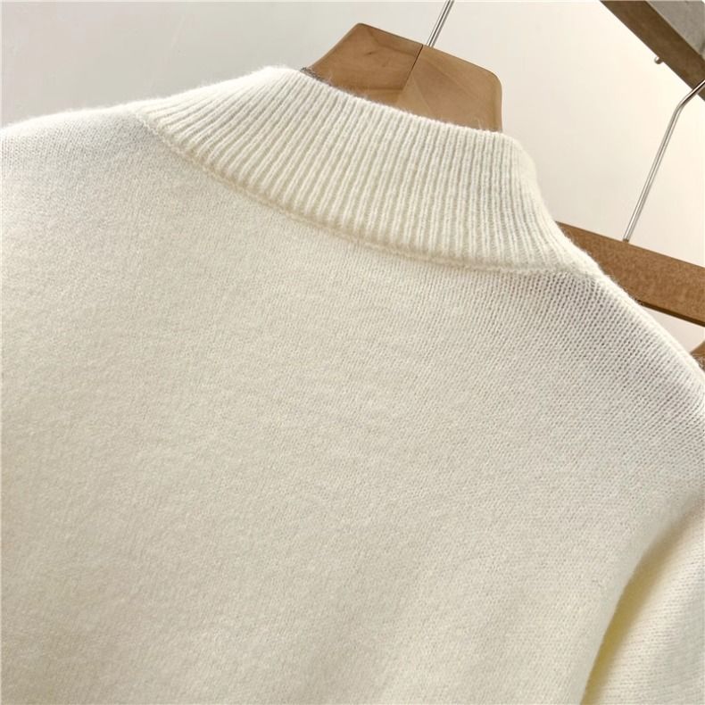 Maglione Undercover per donna da indossare in primavera autunno, 2024 nuovo piccolo ed elegante, stile corto di nicchia, top lavorato a maglia con collo alto_voghion.com