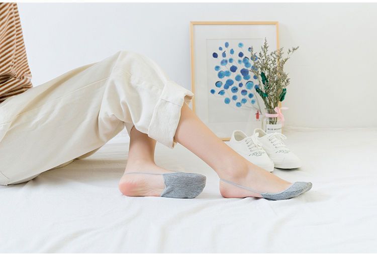 Calzini invisibili da donna con tacco alto, mezza palma, bocca bassa, tinta unita, senza tacco, estivi, in cotone sottile, colore della pelle, calzini da barca_voghion.com