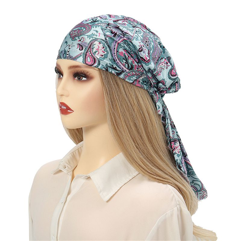 Nuovo cappello curvo in tessuto stampato multicolore Cappello turbante versatile stampato alla moda_voghion.com