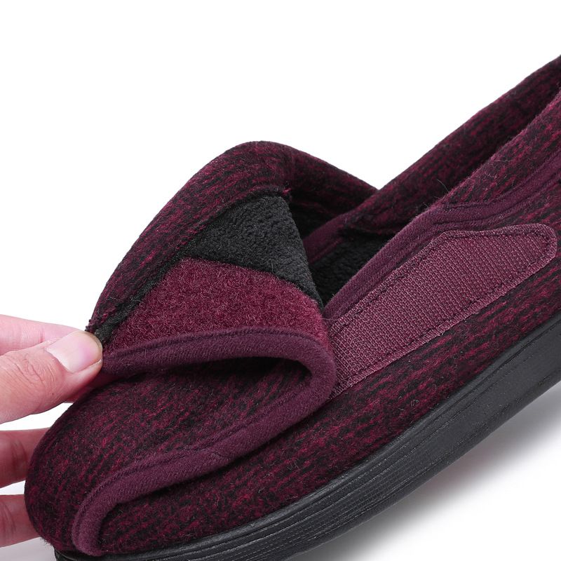 Ziwa Ge Winter New Warm Fleece-Lined Thickened Cloth Widened Velcro Shoe Top Openable Comfortable Cotton Shoes_voghion.com