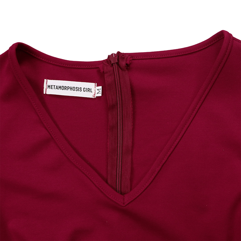 Abbigliamento da donna Manica a tromba da donna tinta unita taglia grande_voghion.com