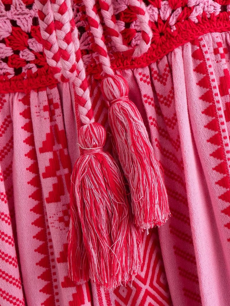 Damenbekleidung Sommer Neue Großhandel Häkeln Gestrickte Gedruckt Kleid Rock Hosenträgerrock_voghion.com