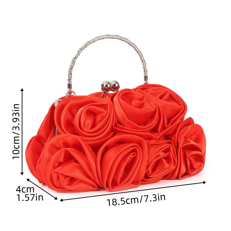 Raso rosa 3D per la sera, squisita sensazione di alta moda, elegante pochette da festa, borsa versatile_voghion.com