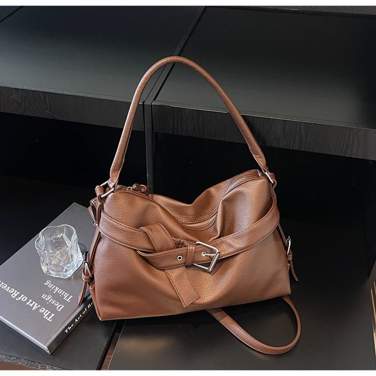 Sac fourre-tout tendance pour femme, grande capacité, en PU souple, avec fermeture éclair, pour un usage quotidien, disponible en noir, beige, marron et argent._voghion.com