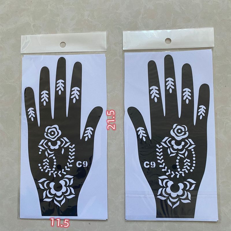 Tatuaggio all'henné con palma indiana nepalese, dipinto a spruzzo, grande stencil, originale, dipinto a mano, a forma di succo_voghion.com