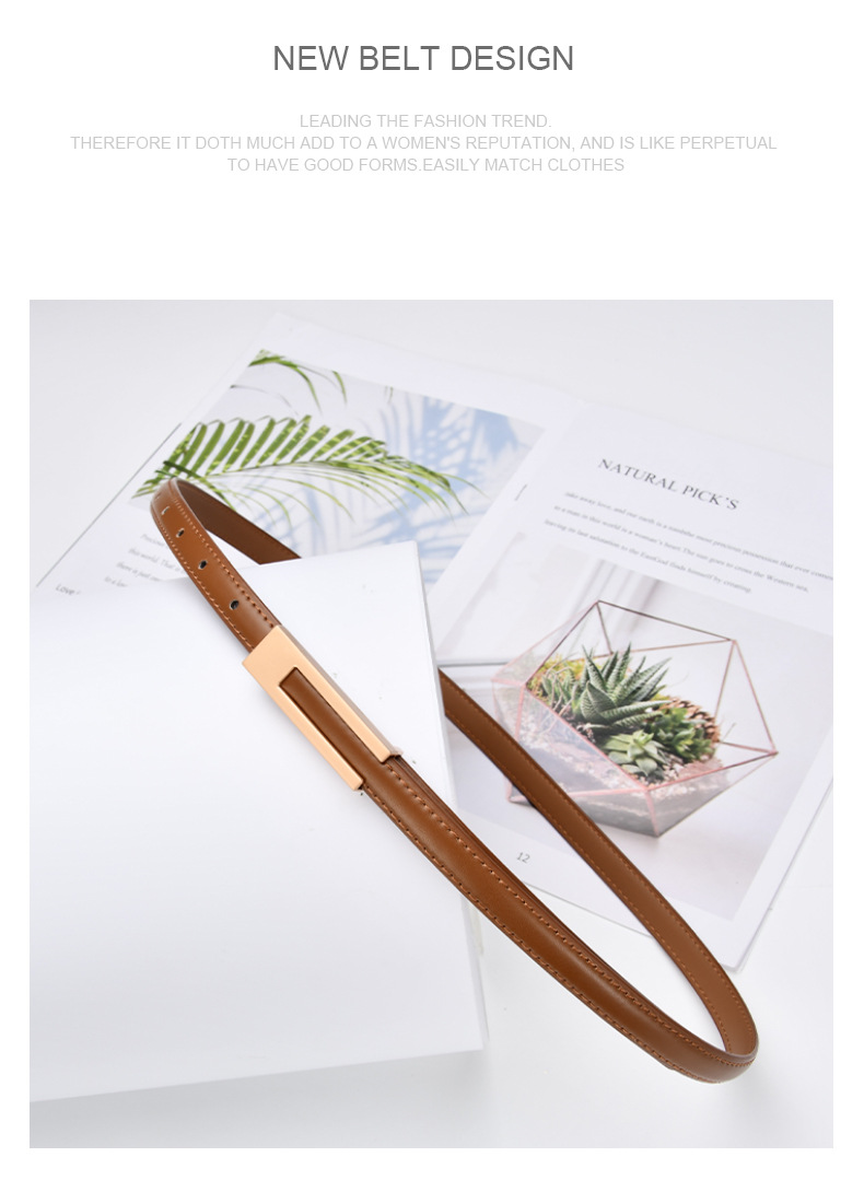 Korean Small Women's Black Simple Versatile Trouser Belt Decoration With Skirt, Suit, Jeans, Belt, And Thin Style_voghion.com