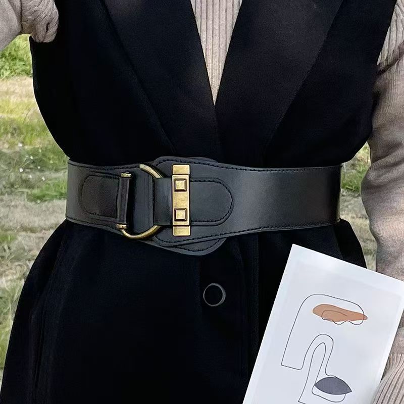 Breiter elastischer dekorativer Gürtel für Damen, Kleider, Pullover, vielseitiger Bund für Daunenjacken und Mäntel, Taillendichtung_voghion.com