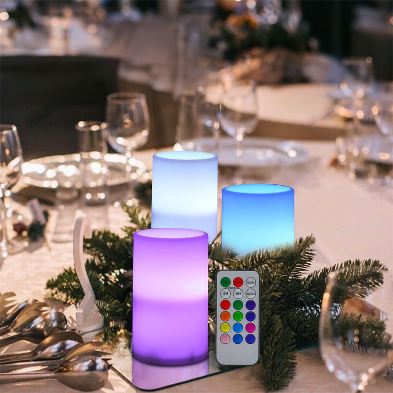 Flammenlose LED-Kerzen – Fernbedienung, Timer, 3D-Wachstextur, sicher für Heim- und Feiertagsdekoration (6er-Pack, warmweißes Flackern)_voghion.com