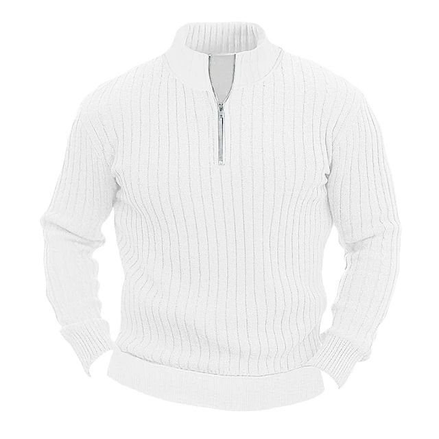 Maglione invernale da uomo in maglia, caldo, a coste, collo alto, casual, vestibilità slim, a maniche lunghe_voghion.com