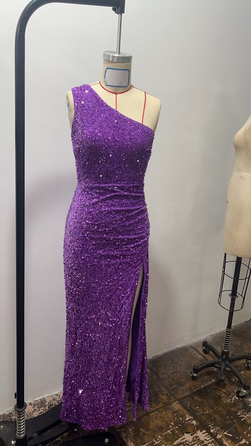 Women's Clothing Summer New Sequined Sleeveless Slit Ankle Tight Sequined Dress_voghion.com