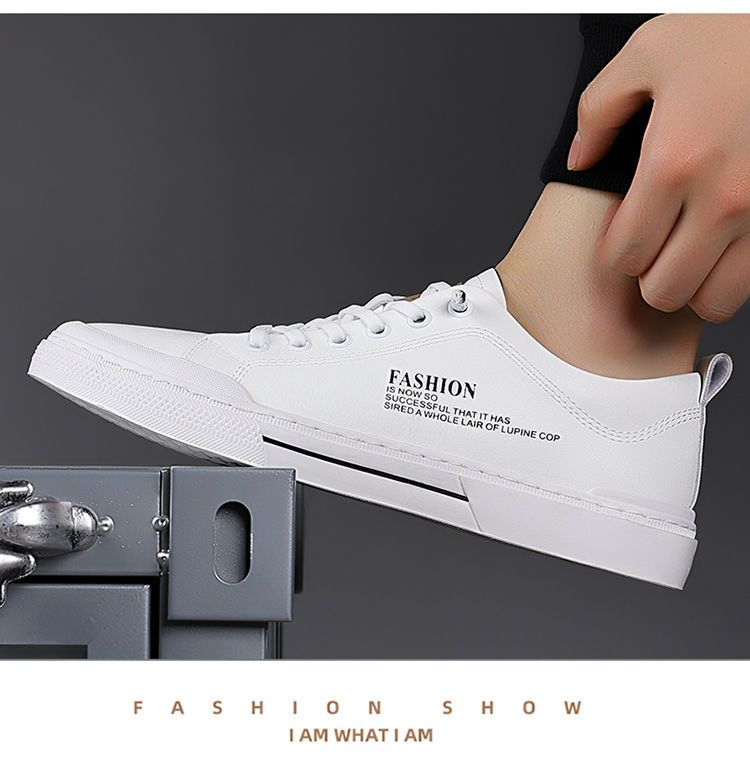 Nuove scarpe da uomo in vera pelle, scarpe casual, scarpe da skateboard basse bianche, comode e alla moda, sneaker slip-on_voghion.com