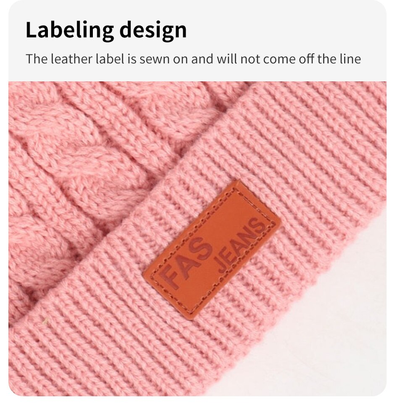 Bonito gorro de lana doble con pompón para bebé, gorro cálido para niños, gorros de otoño e invierno para niños y niñas, gorros tejidos más cálidos_voghion.com