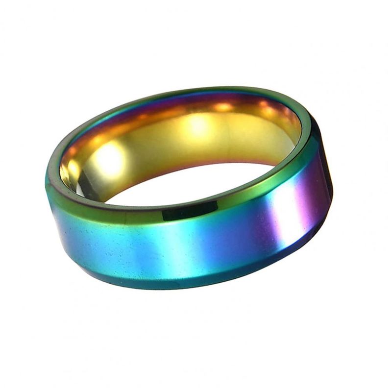 Vendita calda Uomo Argento Nero Acciaio Inossidabile Classico Colore Solido Metallo Bianco Matrimonio Fidanzamento Per Uomo Gioielli Anello Fascia_voghion.com
