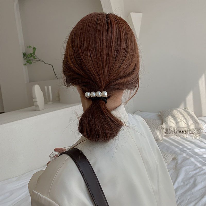 Corda per capelli semplice ed elegante, anello per capelli con perle, corda per capelli di alta qualità, elastico per capelli, ornamento per capelli, corda per capelli_voghion.com