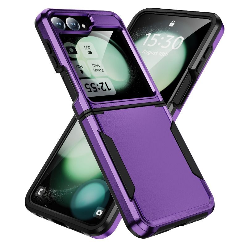 Elektroplatéiert Plastik Hard Shell Telefon Case fir Samsung Galaxy Z Flip 6 5 4 Flip6 Flip5 Flip4 Fall Präventioun Shockproof_voghion.com