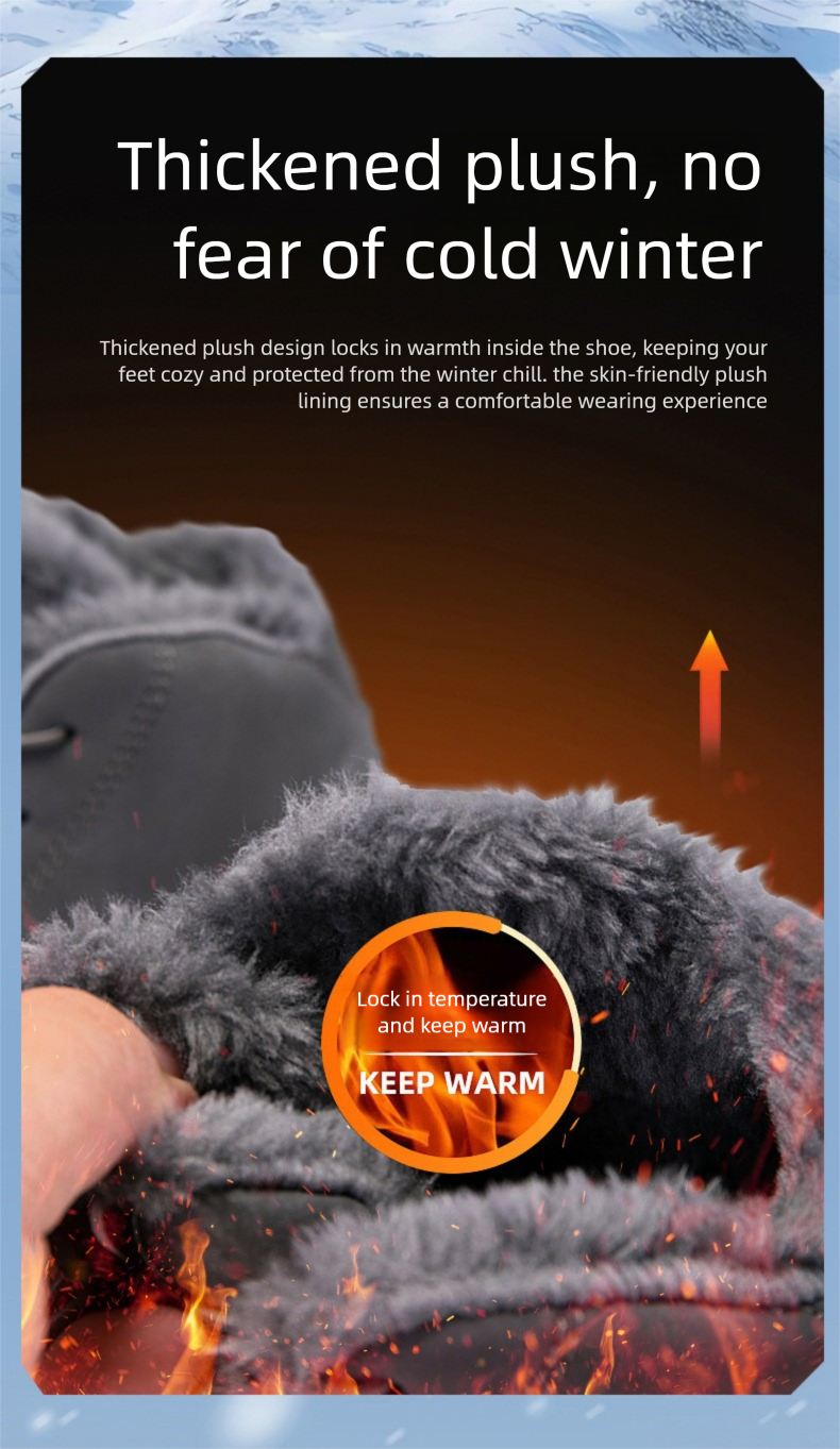 Cross-Border Factory Direct Sale Winter Fleece-Lined Warm Cold-Resistant For Men And Women Mid-Cut Snow Boots Couple_voghion.com