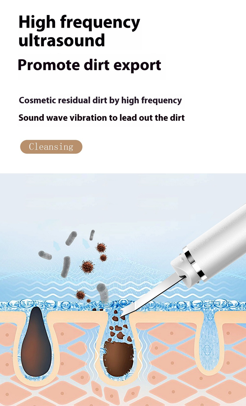 Nieuwe Ultrasone Peeling Machine Schoonheidsinstrument Gezicht Poriën Reiniging Zuig Mee-eter Schep Leren Mes_voghion.com
