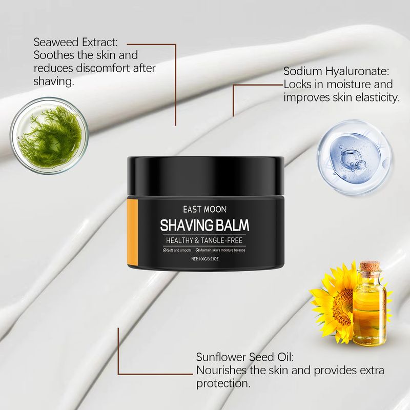 EAST MOON Shaving Cream, Smooth Comfortable Moisturizing Softening Portable Refreshing Skin Care Shaving Cream_voghion.com