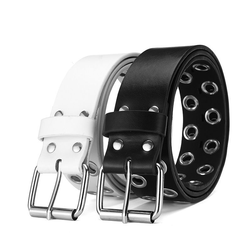 New Punk Men's and Women's Needle Buckle Casual Decoration with Air Eye Rivet Inlaid Belt for Women_voghion.com